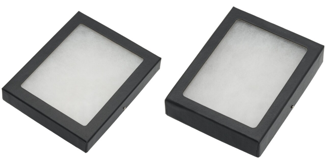 Display Cases Mount Frame Case 3/4" Depth w/ Glass Top - 1 5x4" and 1 4x3"